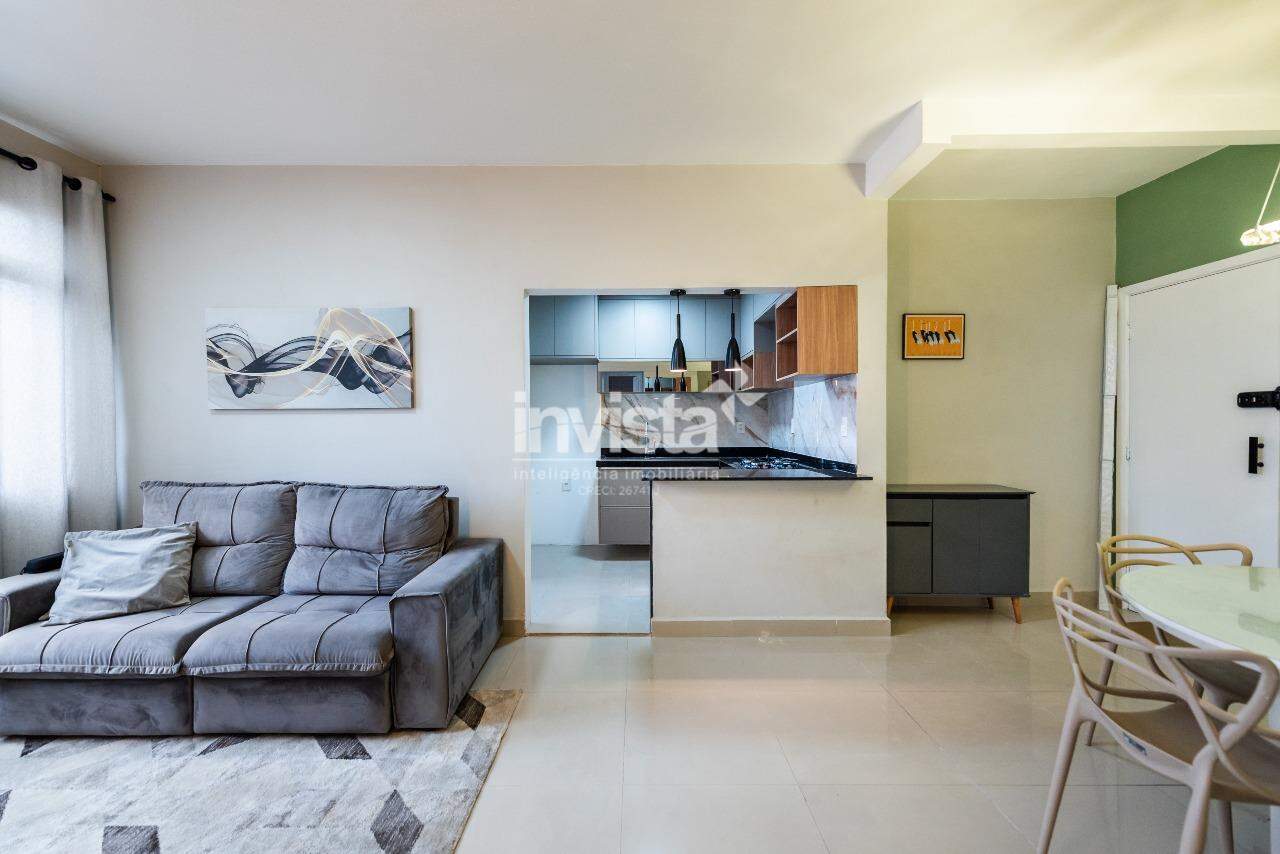 Apartamento 2 dormit&oacute;rios MOBILIADO para Alugar a uma quadra da praia no Boqueir&atilde;o em Santos - Santos