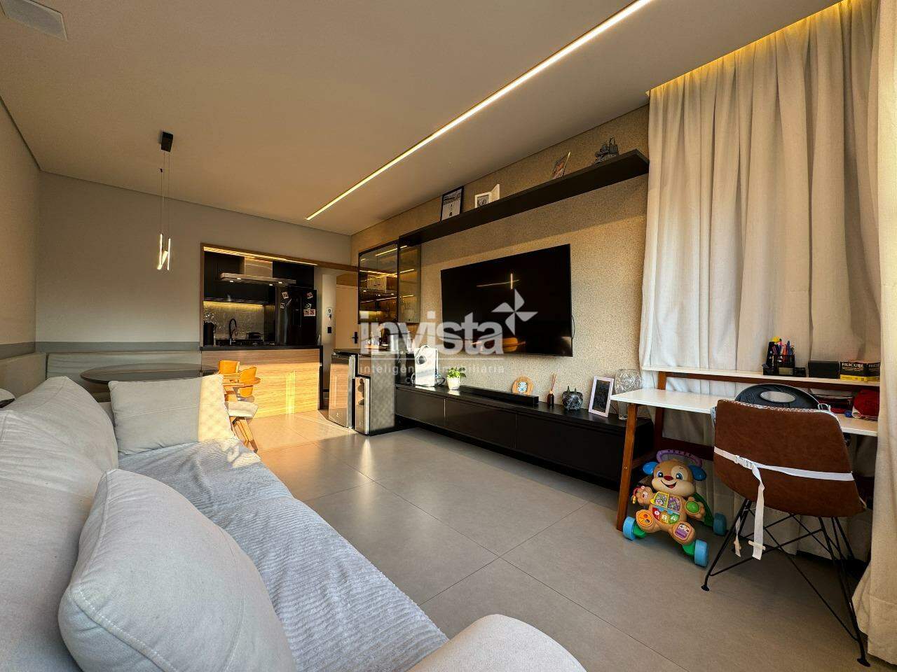 Apartamento mobiliado de 2 quartos &agrave; venda no Gonzaga, em Santos - Santos