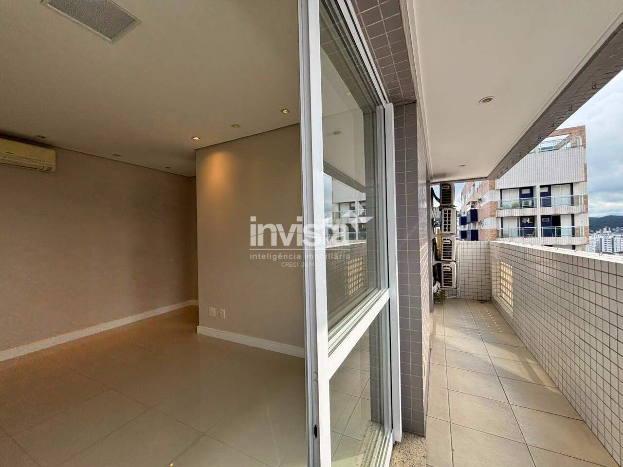 Aluguel: Apartamento de 80 m&sup2;, andar alto &ndash; 2 Su&iacute;tes &ndash; 2 Vagas | Gonzaga, Santos. - Santos