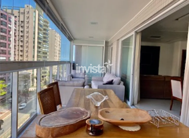 Apartamento mobiliado de 3 su&iacute;tes na quadra da praia - Santos