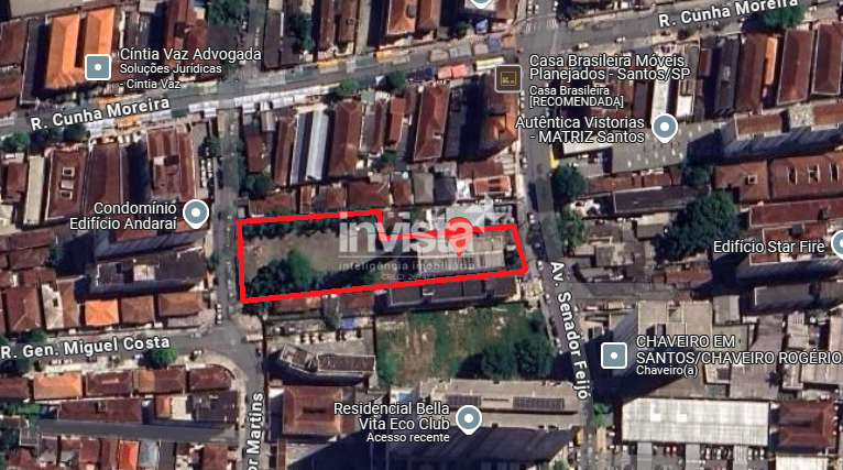 Terreno com 800m² na Encruzilhada em Santos