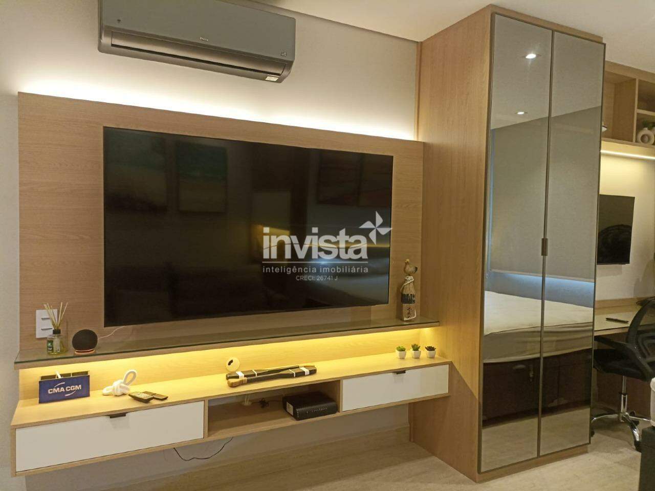 Studio Moderno e Sofisticado a 1 Quadra da Praia no Gonzaga - Santos