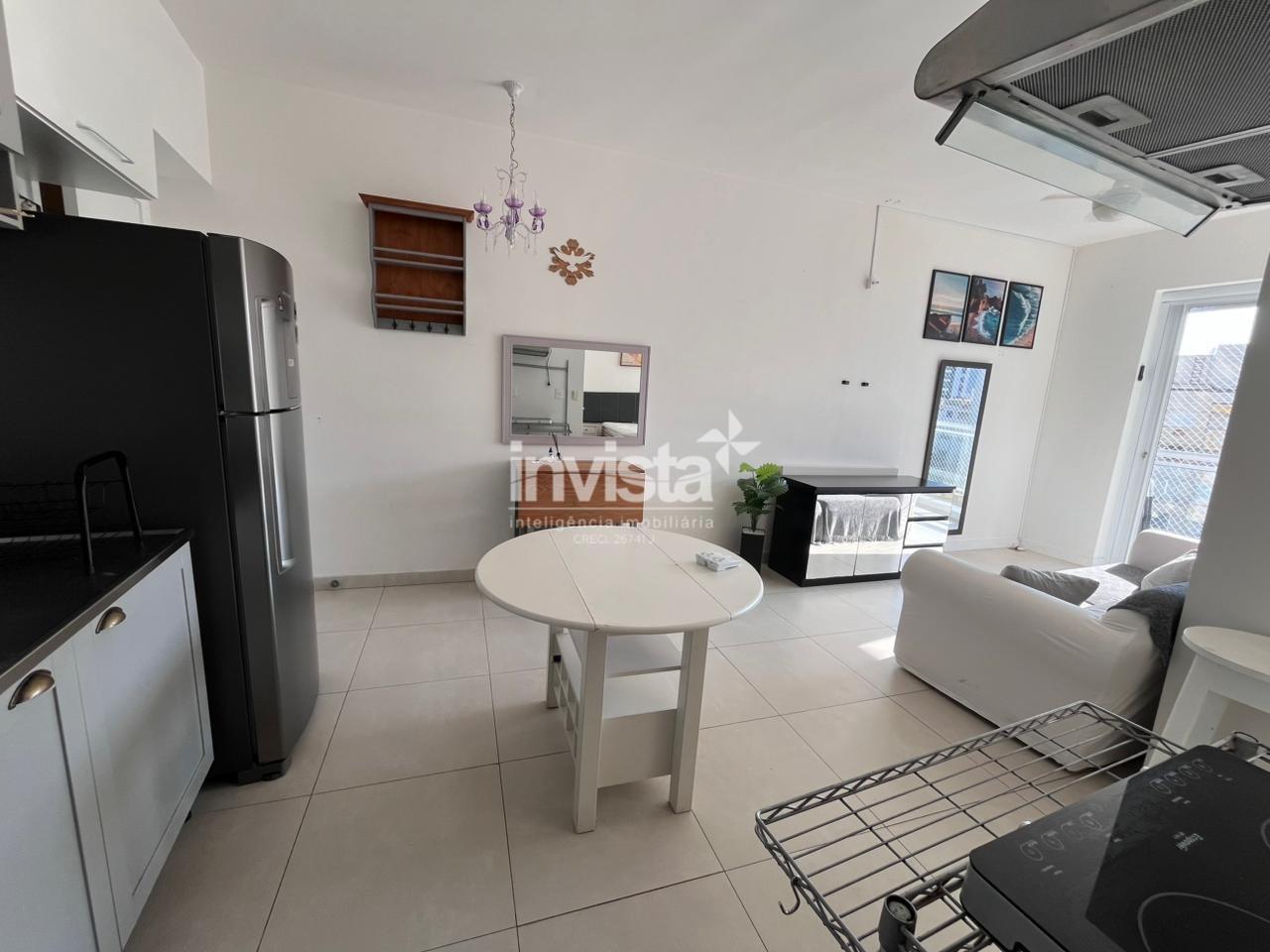 Studio MOBILIADO com LAZER para Alugar na QUADRA DA PRAIA na Pomp&eacute;ia em Santos - Santos