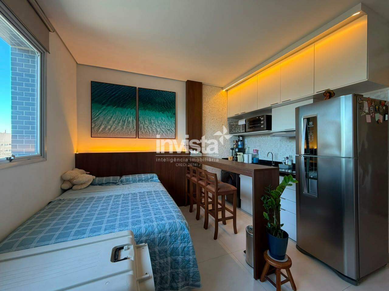 C&oacute;digo: 35338 R$ 600.000,00 Apartamento &agrave; venda em Santos-SP no bairro Pomp&eacute;ia, com 1 dormit&oacute;rio e 27m&sup2; 27 m&sup2; 1 quarto 0 vagas - Santos