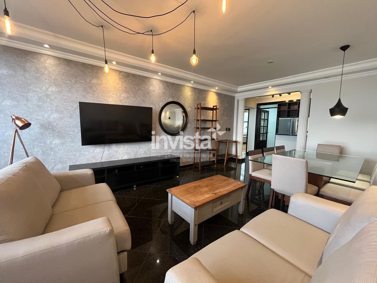 C&oacute;digo: 36132 R$ 9.500,00 Apartamento para alugar no bairro Gonzaga 144 m&sup2; 3 quartos 1 vaga - Santos