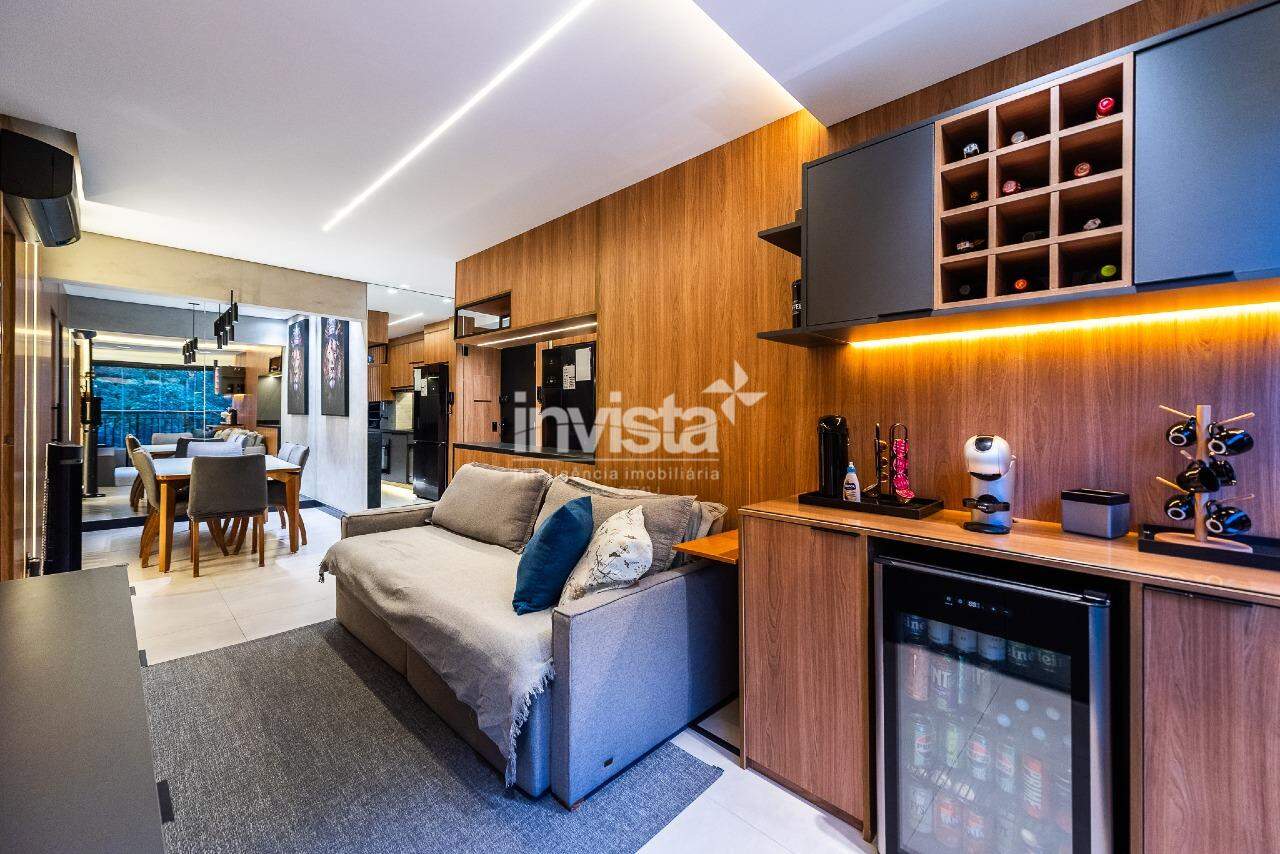 Apartamento de 84 m² em Marapé, Santos – 2 quartos, 1 suíte, mobiliado