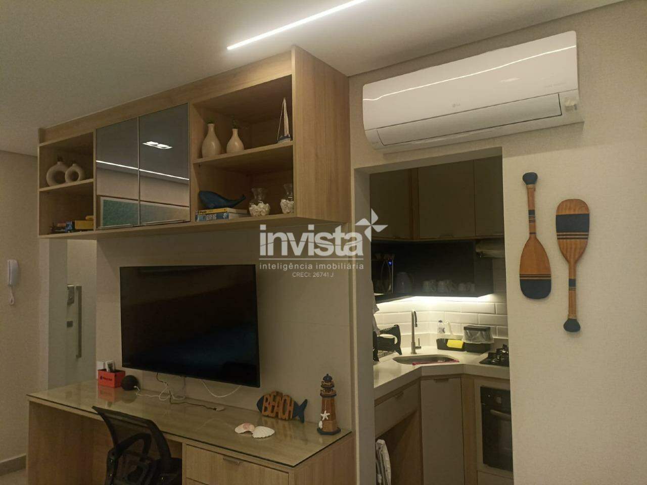 Apartamento para alugar em Santos-SP no bairro Boqueir&atilde;o, com 1 dormit&oacute;rio e 31m&sup2; - Santos
