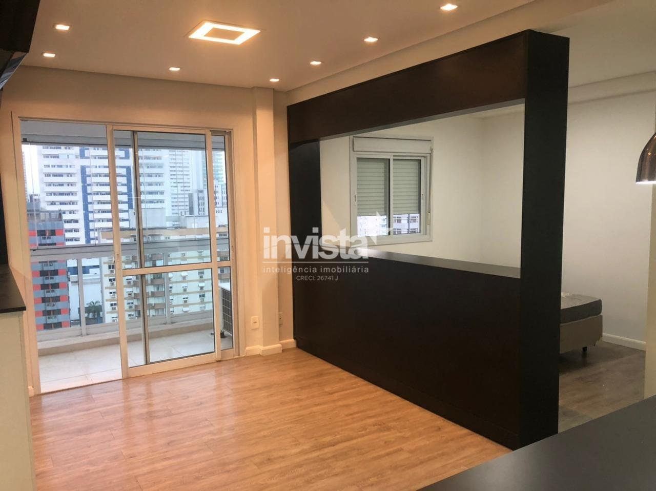 Apartamento 1 dormitório com Suite, 45 m², Mobiliado, Boqueirão – Santos, Aluguel
