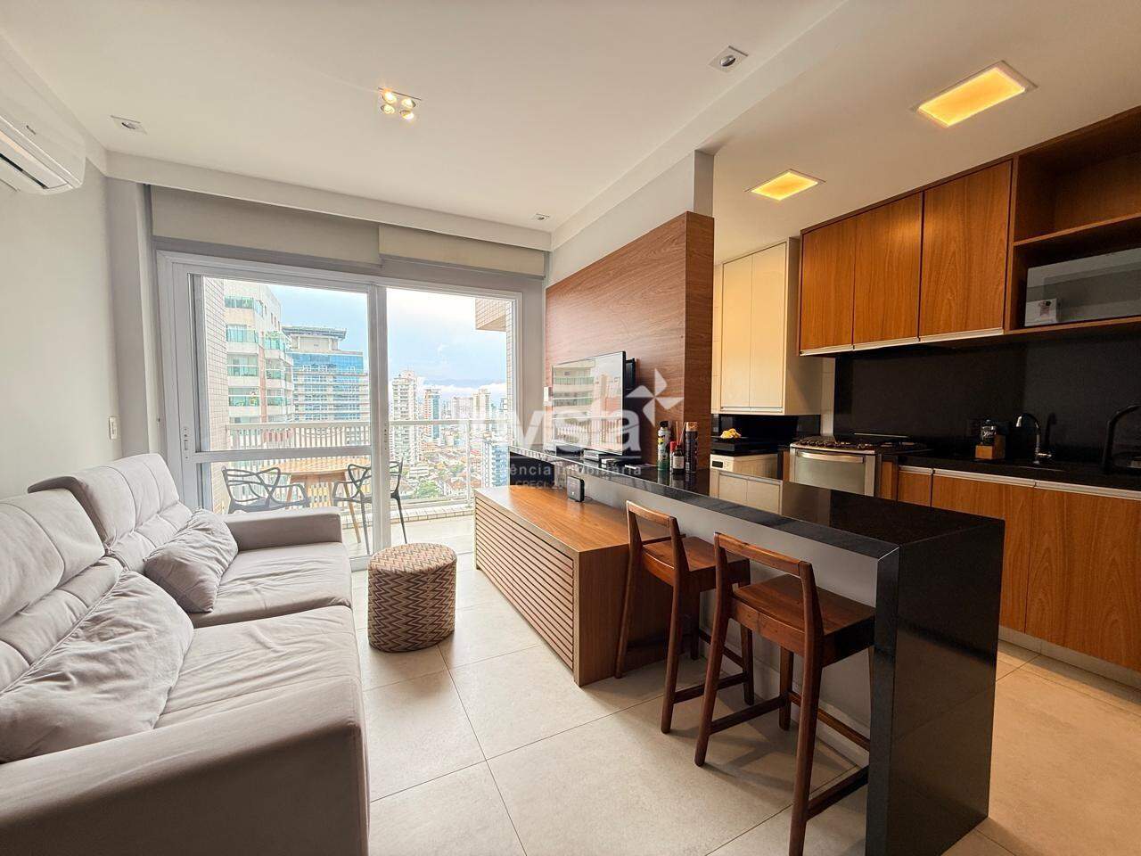 Apartamento Duplex Mobiliado no Gonzaga, Santos — 57 m², 1 vaga, lazer completo