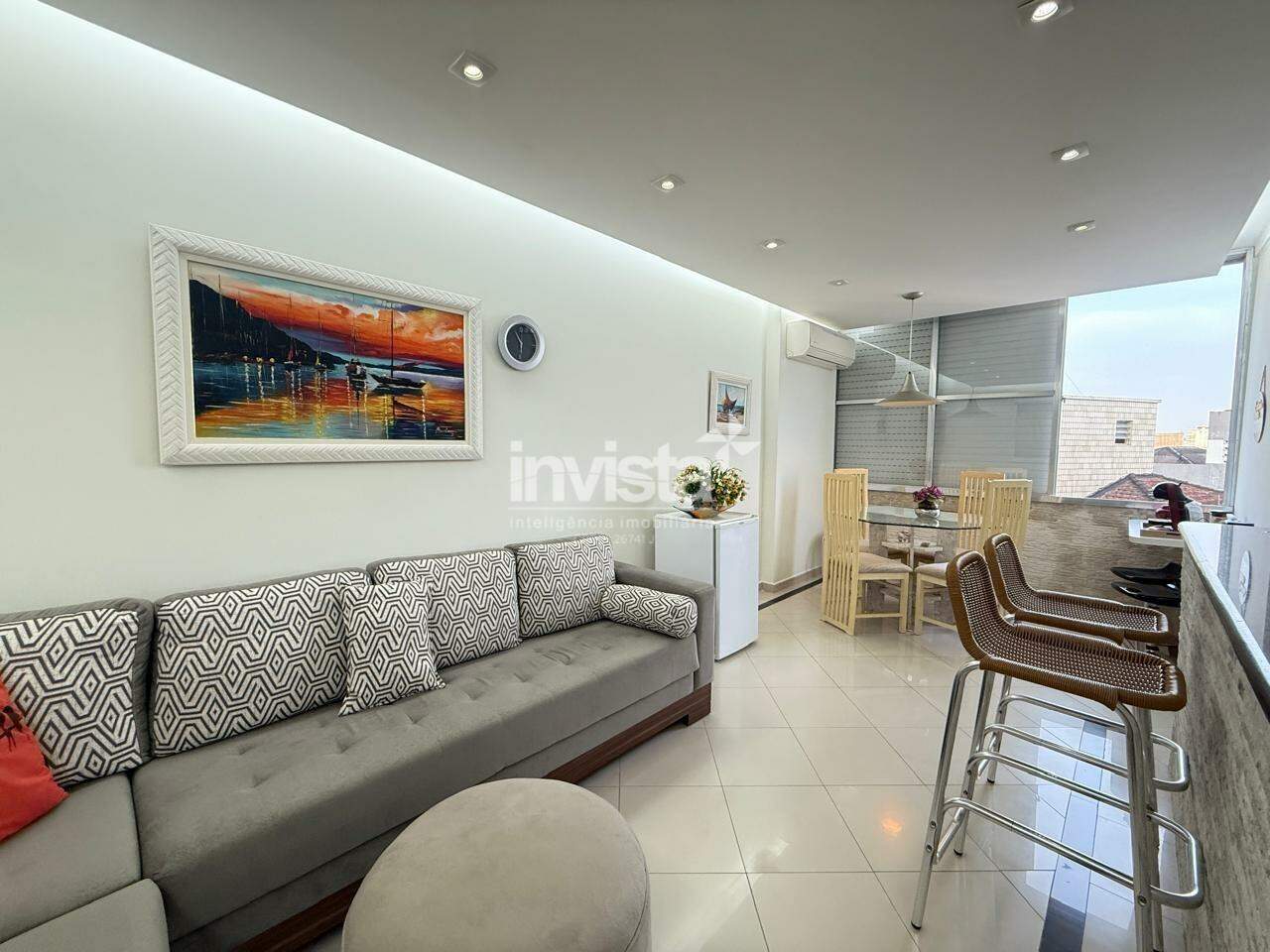 Apartamento 3 Dormitórios Mobiliado com Vista para o Mar – Santos (José Menino)