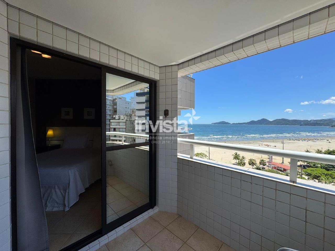 FLAT com VARANDA e VISTA MAR no Boqueirão em Santos