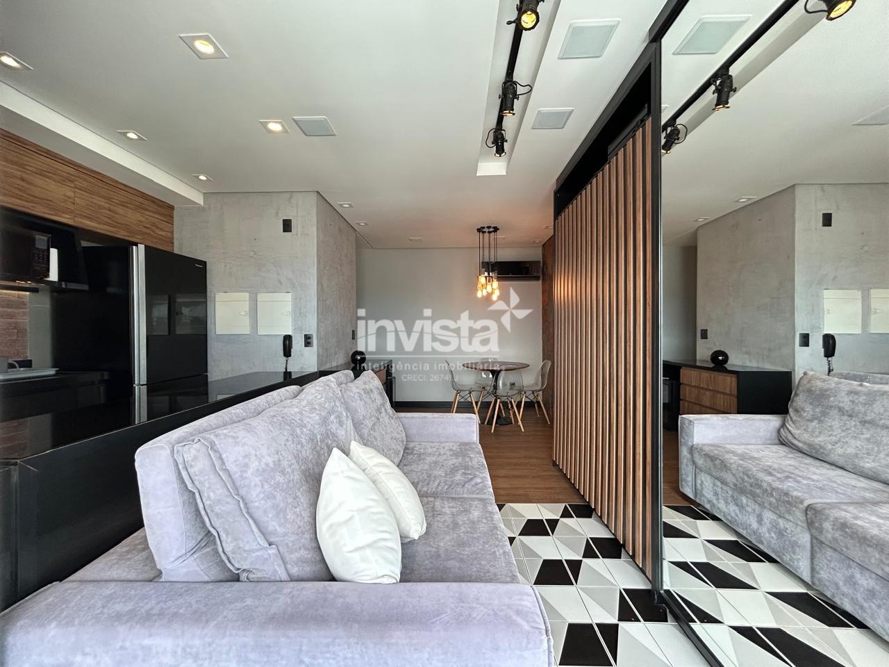 Apartamento 1 dormitório com Suite, 45 m², Mobiliado, Boqueirão – Santos, Aluguel