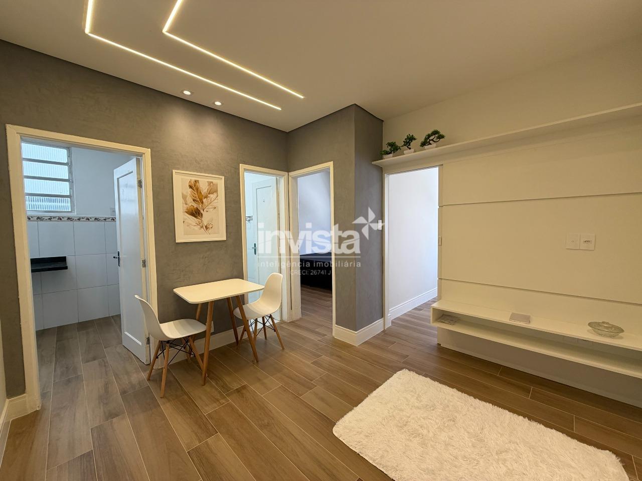 Apartamento reformado, pé na areia, com vista para o mar – Santos/SP