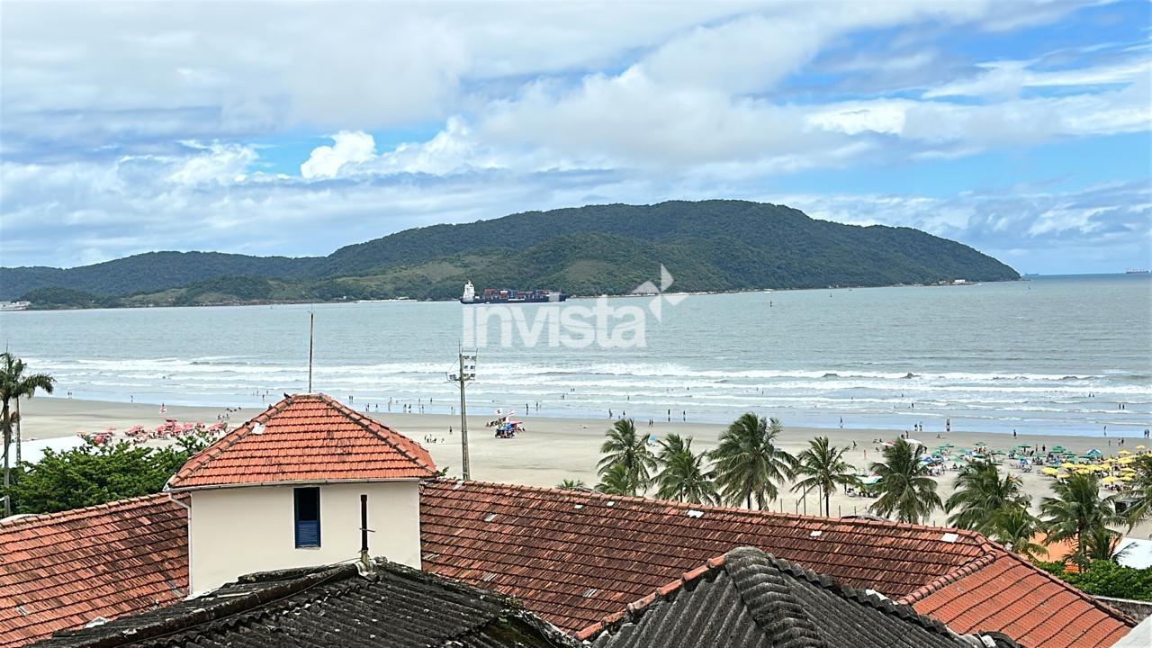 Apartamento 2 Dormitórios VISTA MAR e REFORMADO para Alugar no Gonzaga em Santos