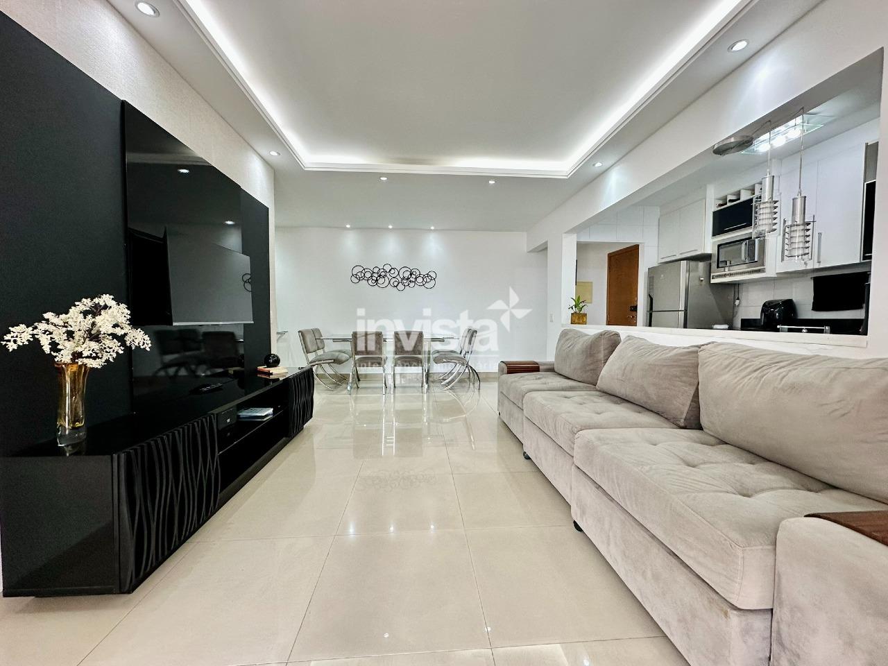 Apartamento mobiliado andar alto no gonzaga com vista mar