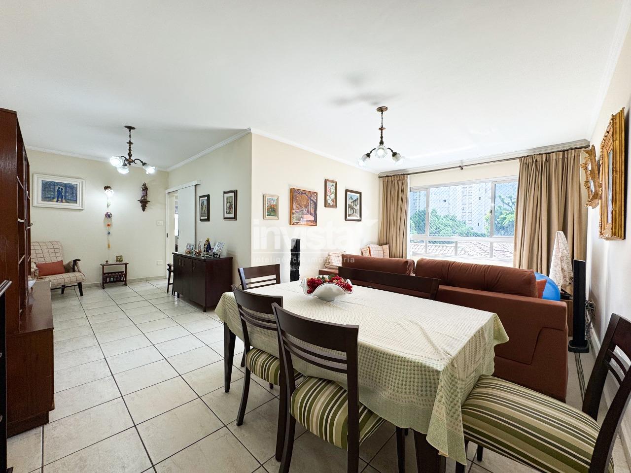 C&oacute;digo: 39065 R$ 800.000,00 Apartamento &agrave; venda no bairro Boqueir&atilde;o 113 m&sup2; 3 quartos 1 vaga - Santos