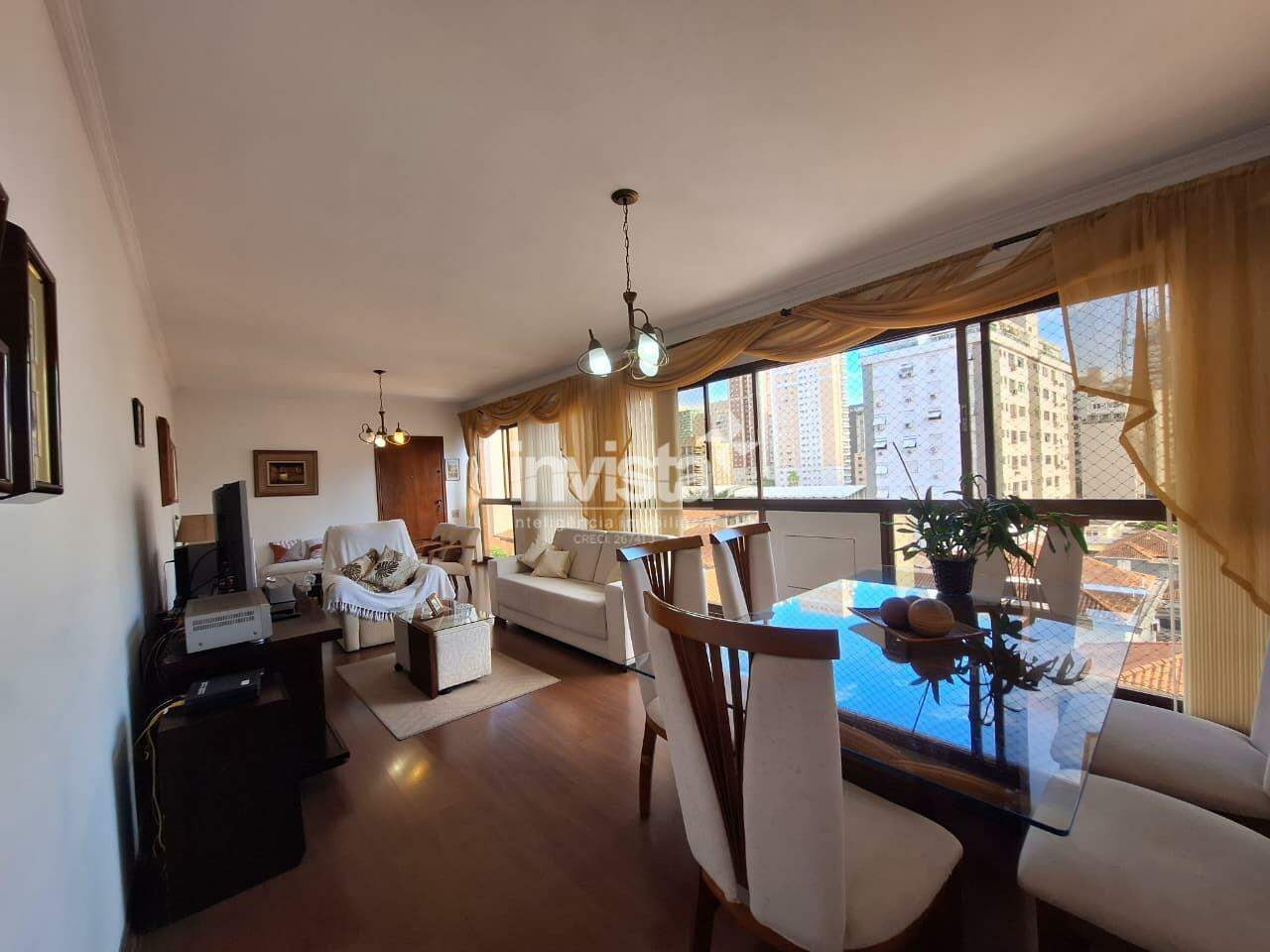C&oacute;digo: 39090 R$ 1.100.000,00 Apartamento &agrave; venda no bairro Boqueir&atilde;o 166 m&sup2; 3 quartos 2 vagas - Santos