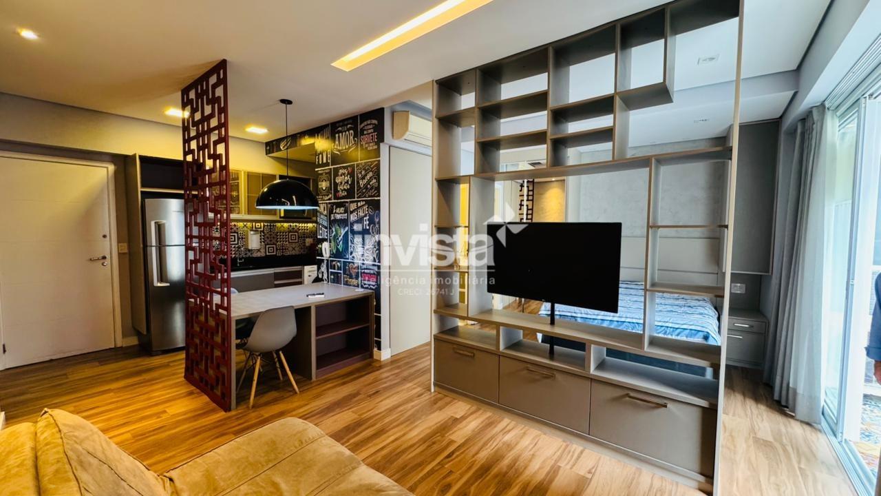 C&oacute;digo: 39228 R$ 5.300,00 Apartamento para alugar no bairro Gonzaga 45 m&sup2; 1 quarto 0 vagas - Santos