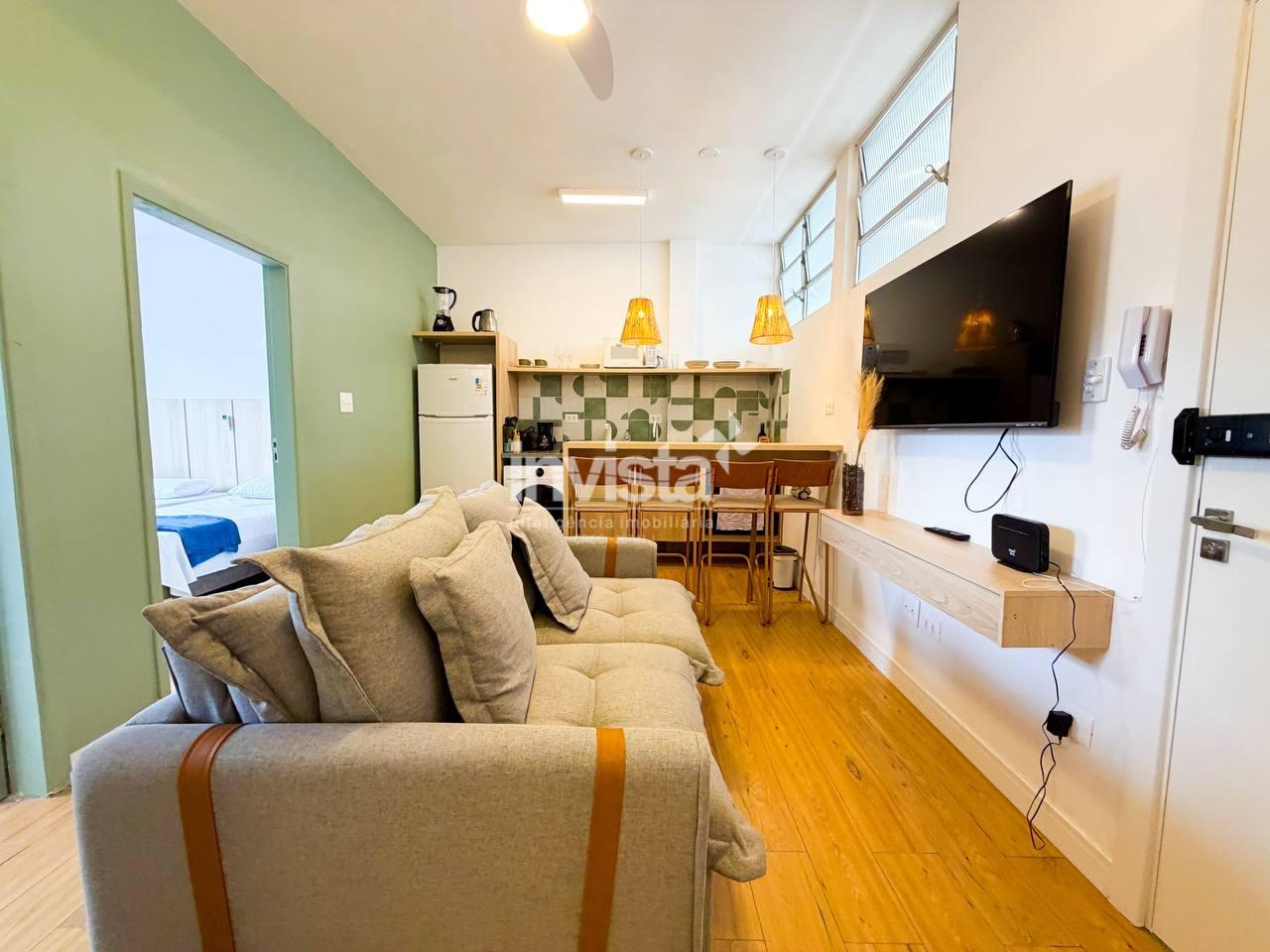 C&oacute;digo: 40708 R$ 4.400,00 Apartamento para alugar no bairro Gonzaga 47 m&sup2; 2 quartos 0 vagas - Santos