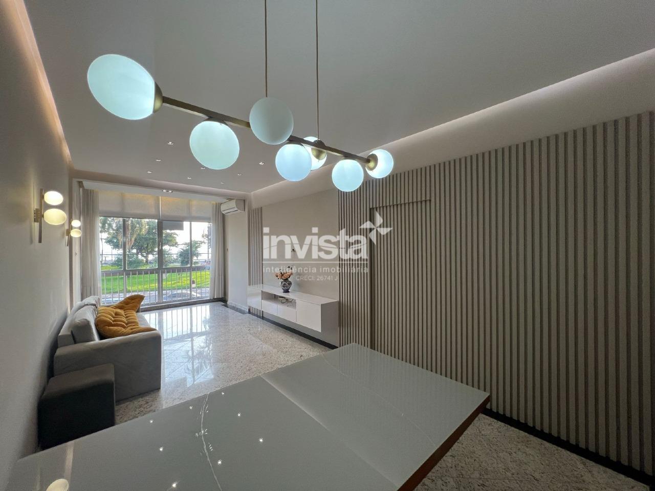 C&oacute;digo: 40733 R$ 8.000,00 Apartamento para alugar no bairro Ponta da Praia 90 m&sup2; 2 quartos 1 vaga - Santos