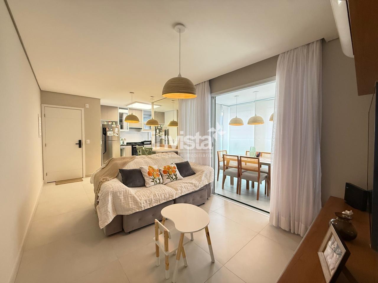 C&oacute;digo: 40757 R$ 8.500,00 Apartamento para alugar no bairro Ponta da Praia 76 m&sup2; 2 quartos 1 vagas - Santos