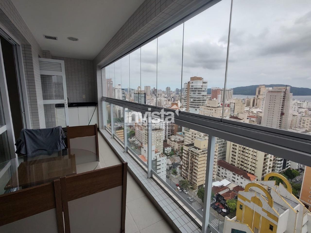 C&oacute;digo: 40758 R$ 7.000,00 Apartamento para alugar no bairro Gonzaga 57 m&sup2; 1 quarto 1 vaga - Santos