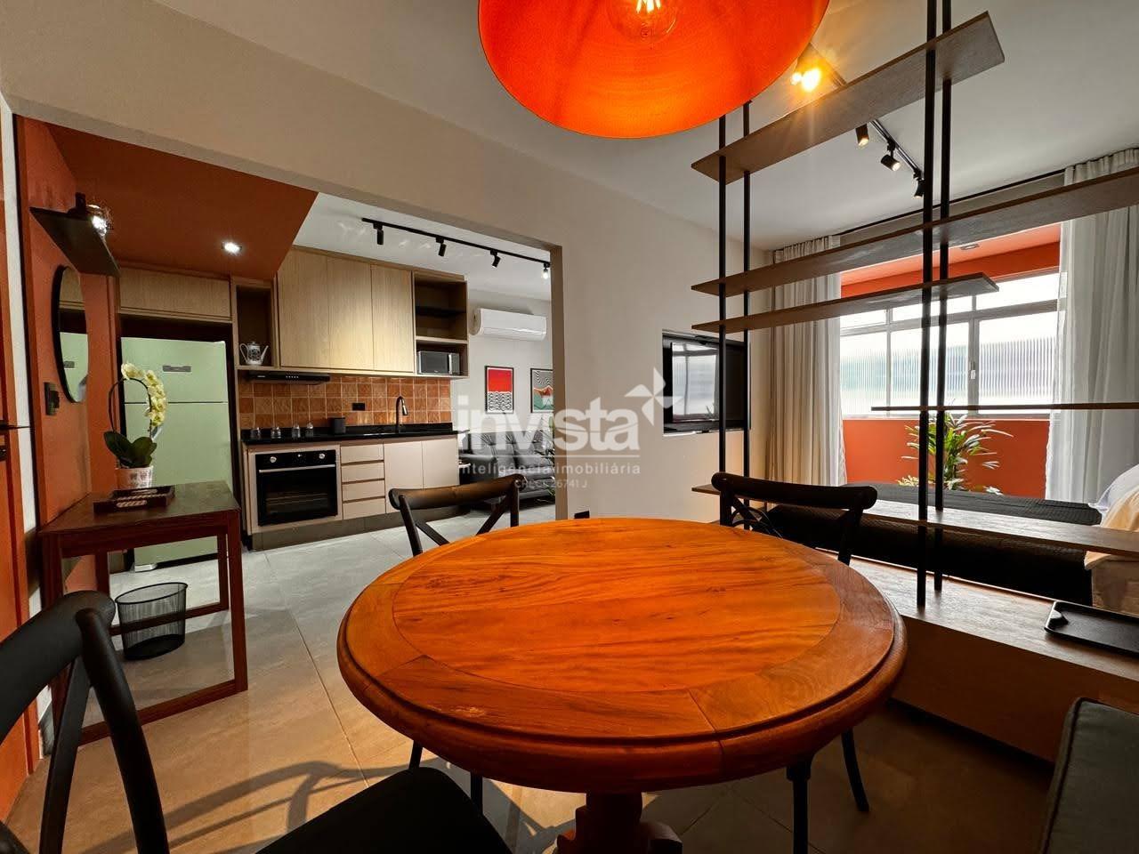 C&oacute;digo: 40820 R$ 4.500,00 Apartamento para alugar no bairro Ponta da Praia 60 m&sup2; 1 quarto 1 vaga - Santos