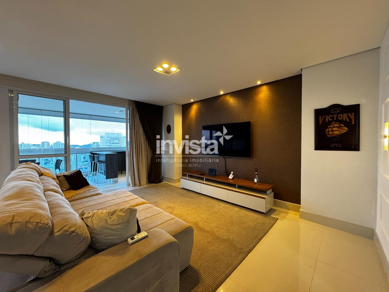 Apartamento residencial &agrave; venda em Santos (Aparecida) &ndash; 106 m&sup2;, 1 su&iacute;te, mobiliado, 1 vaga - Santos