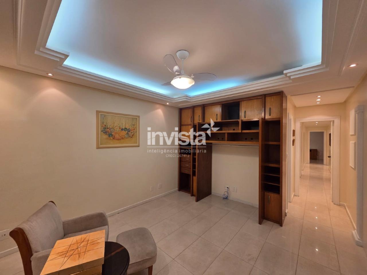 Apartamento 3 Quartos Mobiliado no Boqueir&atilde;o, Santos &ndash; 1 vaga, 200 m&sup2; - Santos