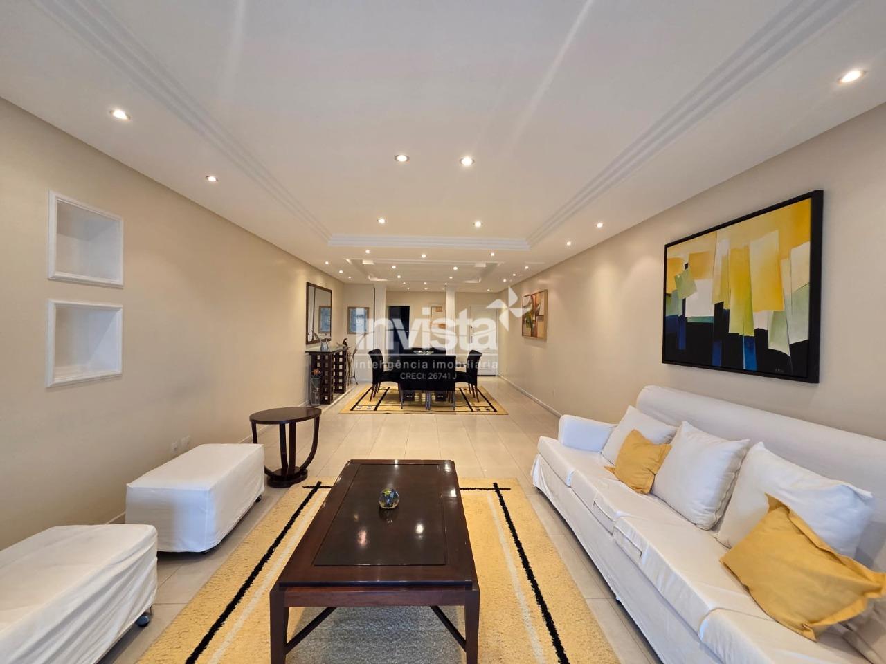 C&oacute;digo: 41068 R$ 7.500,00 Apartamento para alugar no bairro Boqueir&atilde;o 200 m&sup2; 3 quartos 1 vaga - Santos