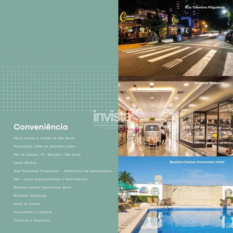 Apartamento Residencial de 4 Su&iacute;tes &agrave; Venda em Gonzaga, Santos &ndash; 3 Vagas, Lazer Completo - Santos