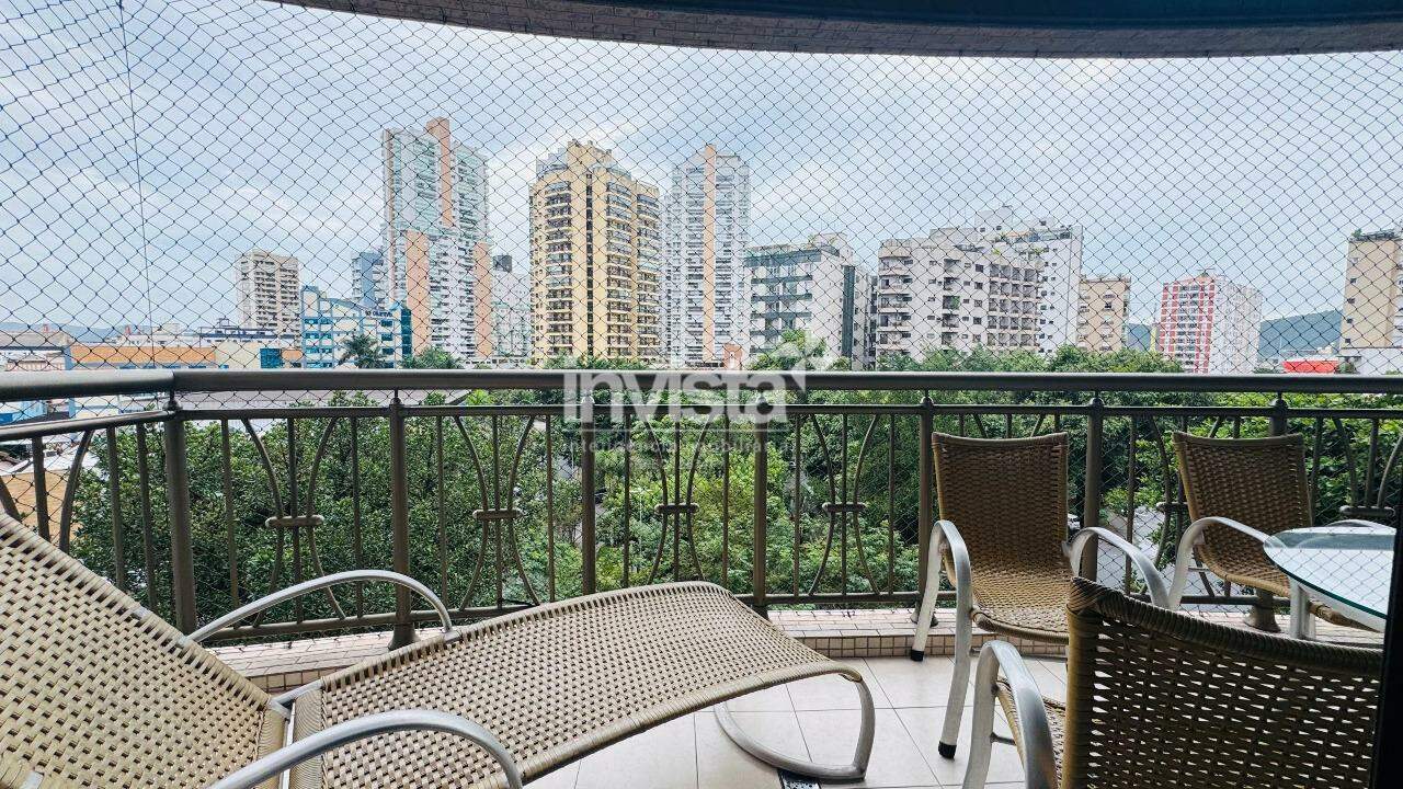 C&oacute;digo: 41291 R$ 6.800,00 Apartamento para alugar no bairro Ponta da Praia 143 m&sup2; 3 quartos 3 vagas - Santos