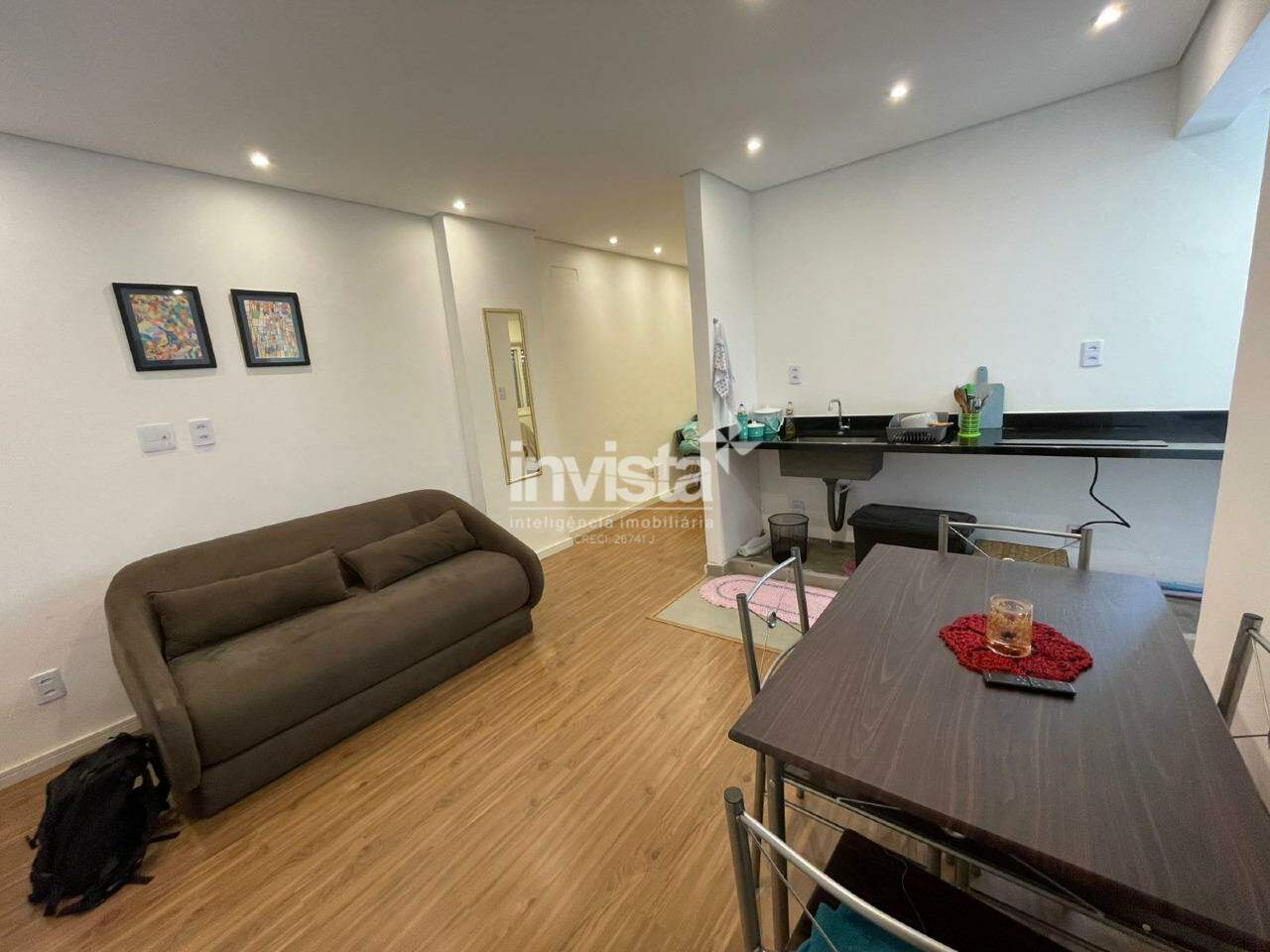 C&oacute;digo: 41313 R$ 3.700,00 Apartamento para alugar no bairro Jos&eacute; Menino 35 m&sup2; 1 quarto 1 vaga - Santos