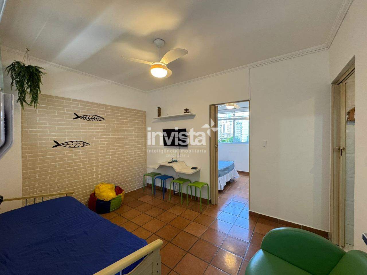 C&oacute;digo: 41378 R$ 2.830,00 Apartamento para alugar no bairro Aparecida 55 m&sup2; 1 quarto 1 vaga - Santos