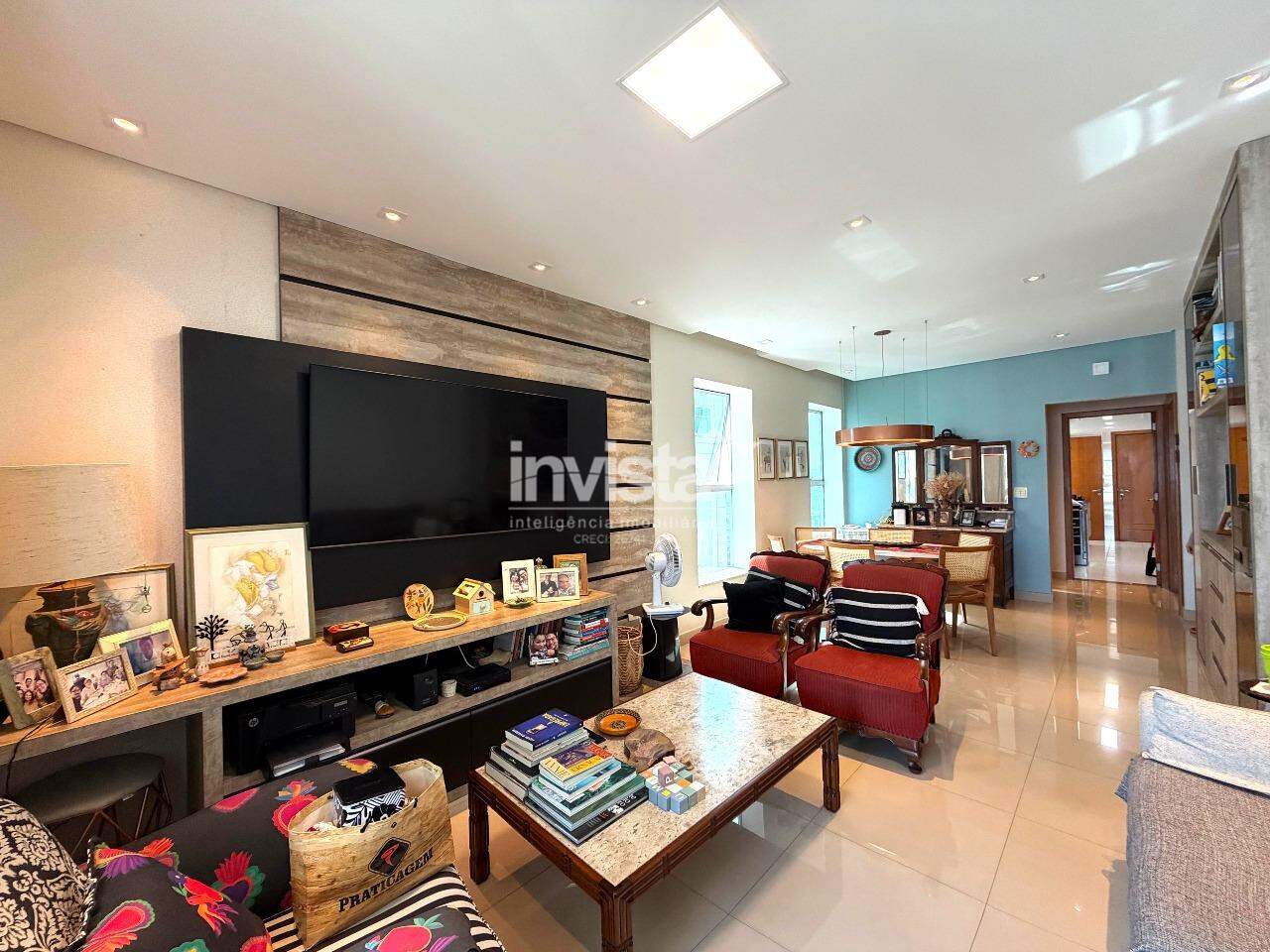 Apartamento &agrave; venda em Santos-SP no bairro Boqueir&atilde;o, com 3 dormit&oacute;rios e 160m&sup2; - Santos