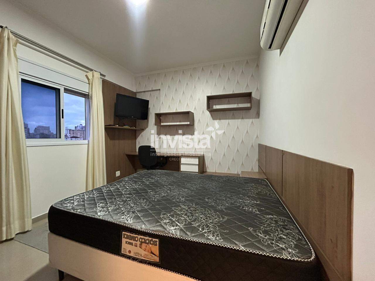 Apartamento mobiliado para aluguel em pr&eacute;dio com lazer - Santos