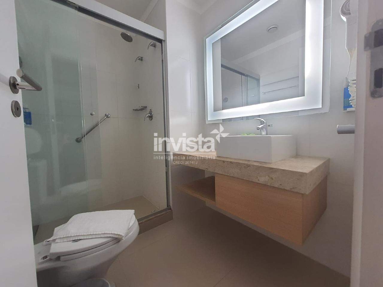 Studio para Aluguel na Pomp&eacute;ia (Santos) &ndash; 25m&sup2; | Lazer e Seguran&ccedil;a - Santos