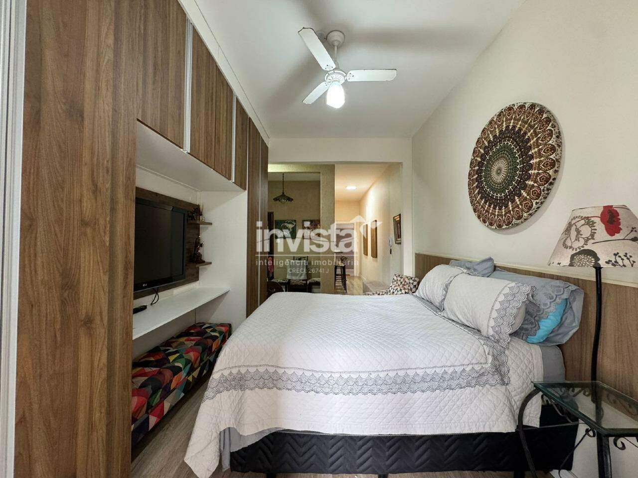 C&oacute;digo: 42123 R$ 4.000,00 Apartamento para alugar em Santos-SP no bairro Boqueir&atilde;o, com 1 dormit&oacute;rio e 50m&sup2; 50 m&sup2; 1 quarto 1 vaga - Santos
