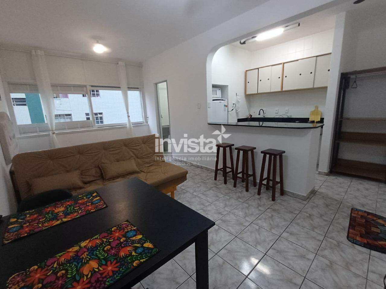 C&oacute;digo: 42161 R$ 3.000,00 Apartamento para alugar em Santos-SP no bairro Gonzaga, com 1 dormit&oacute;rio e 40m&sup2; 40 m&sup2; 1 quarto 1 vaga - Santos