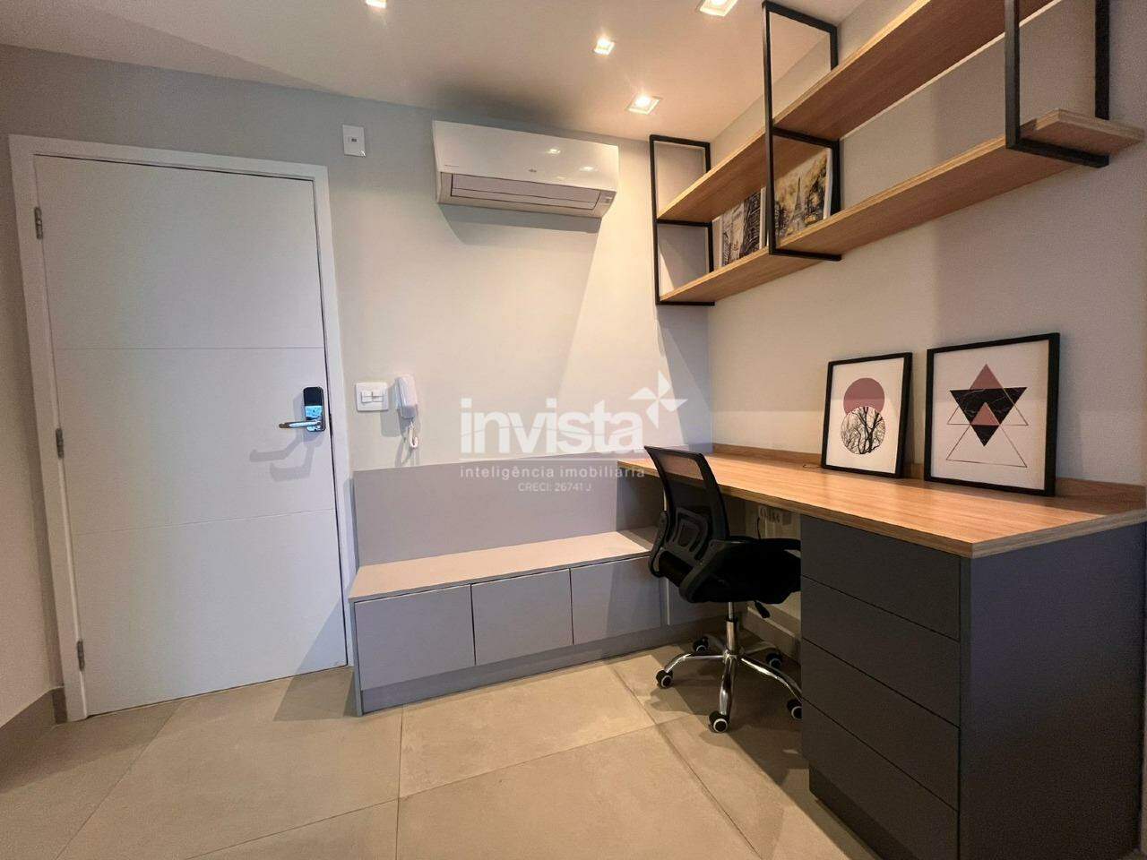 Apartamento finamente decorado e mobiliado de 01 dormit&oacute;rio para loca&ccedil;&atilde;o no Boqueir&atilde;o - Santos