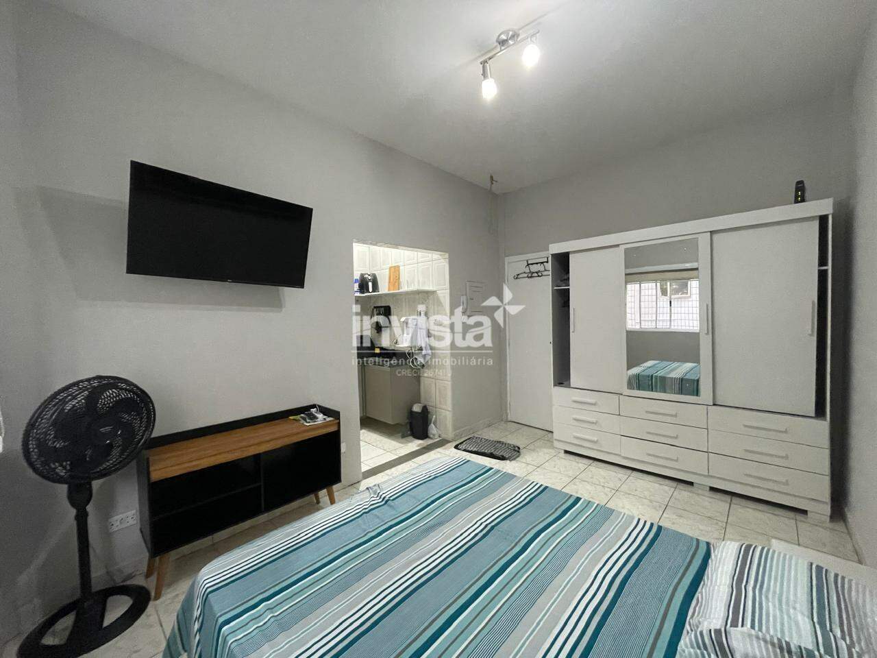 C&oacute;digo: 43274 R$ 3.000,00 Apartamento para alugar em Santos-SP no bairro Boqueir&atilde;o, com 1 dormit&oacute;rio e 33m&sup2; 33 m&sup2; 1 quarto 1 vaga - Santos