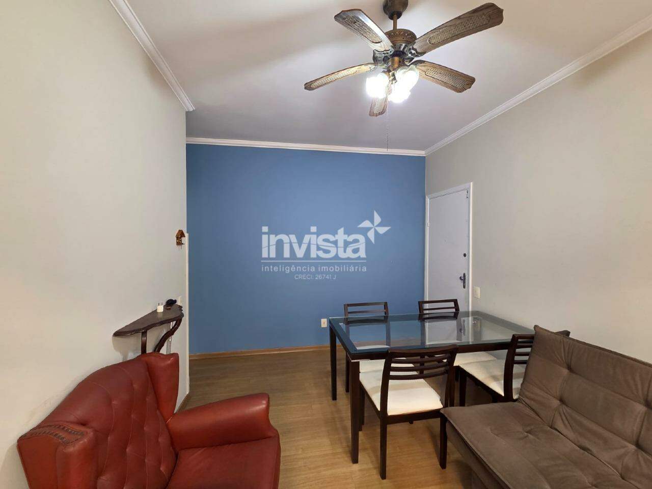 C&oacute;digo: 43515 R$ 3.000,00 Apartamento para alugar em Santos-SP no bairro Boqueir&atilde;o, com 1 dormit&oacute;rio e 50m&sup2; 50 m&sup2; 1 quarto 1 vaga - Santos