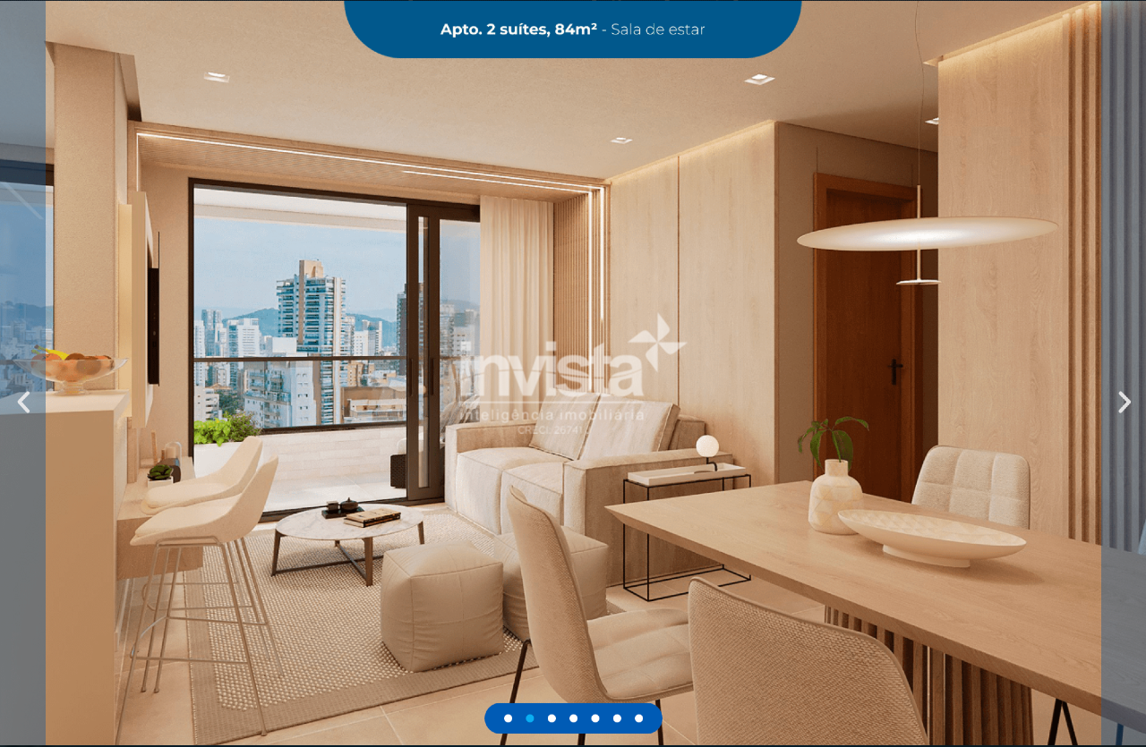 C&oacute;digo: 43521 R$ 1.250.000,00 Apartamento &agrave; venda em Santos-SP no bairro Boqueir&atilde;o, com 2 dormit&oacute;rios e 84m&sup2; 84 m&sup2; 2 quartos 1 vaga - Santos