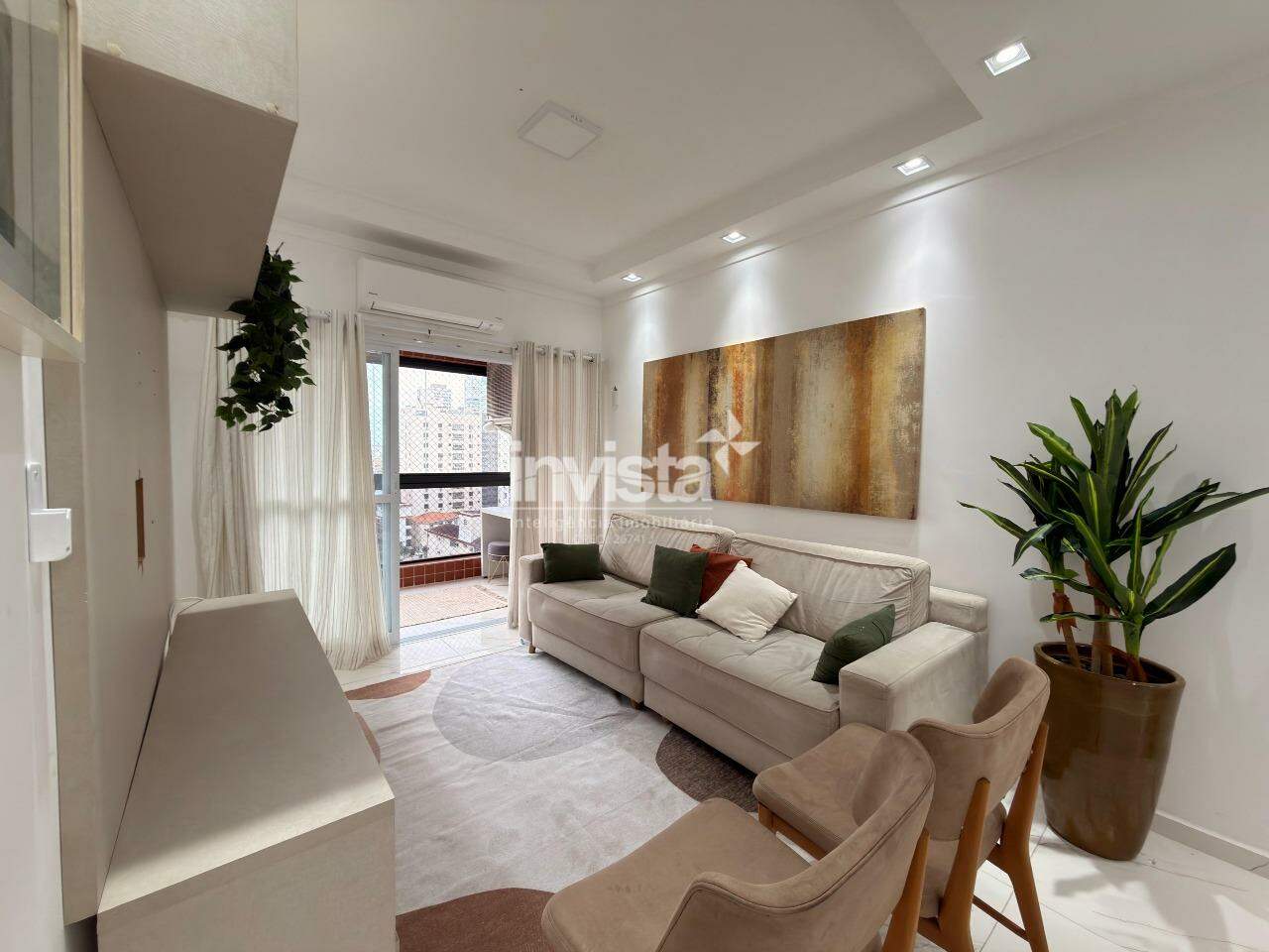 C&oacute;digo: 43787 R$ 9.000,00 Apartamento para alugar em Santos-SP no bairro Boqueir&atilde;o, com 3 dormit&oacute;rios e 104m&sup2; 104 m&sup2; 3 quartos 2 vagas - Santos