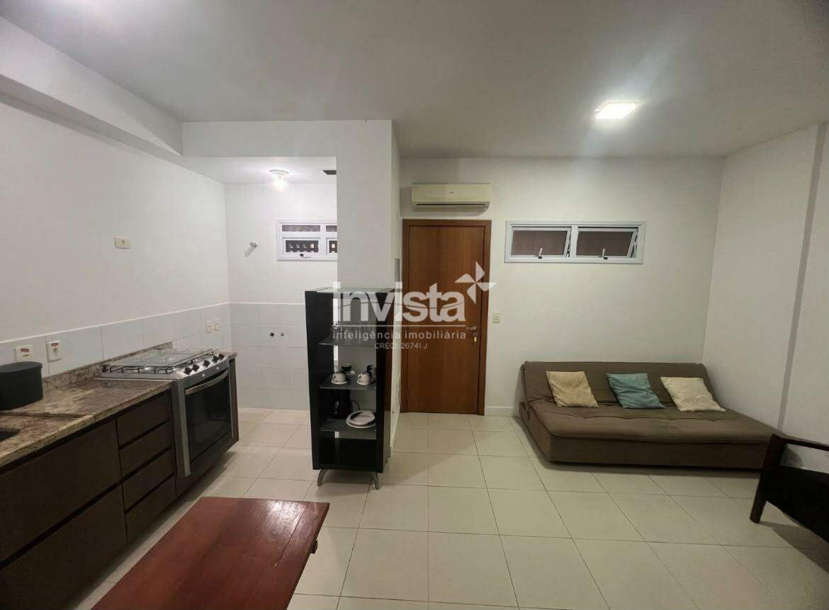 C&oacute;digo: 44375 R$ 3.200,00 Apartamento para alugar em Santos-SP no bairro Boqueir&atilde;o, com 1 dormit&oacute;rio e 50m&sup2; 50 m&sup2; 1 quarto 1 vaga - Santos
