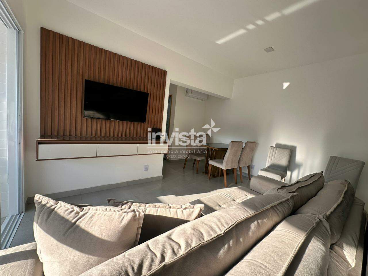 Aluguel: Apartamento 100% mobiliado com 2 dorms, e varandas &ndash; 65 m&sup2; | Marap&eacute;, Santos - Santos