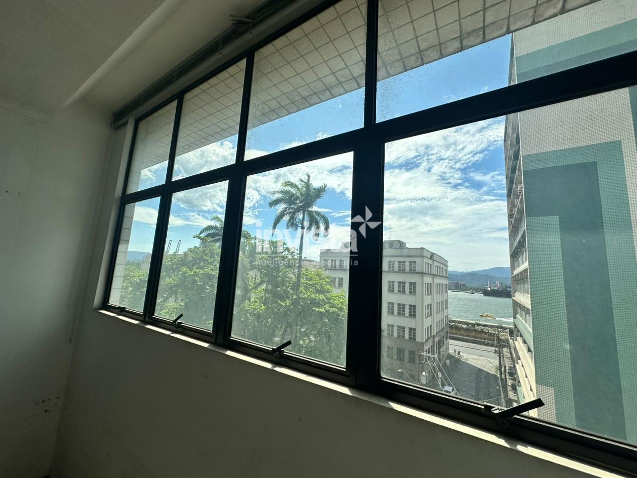 Aluguel: Sala Comercial de 90 m&sup2; em pr&eacute;dio com portaria | Centro de Santos/SP - Santos
