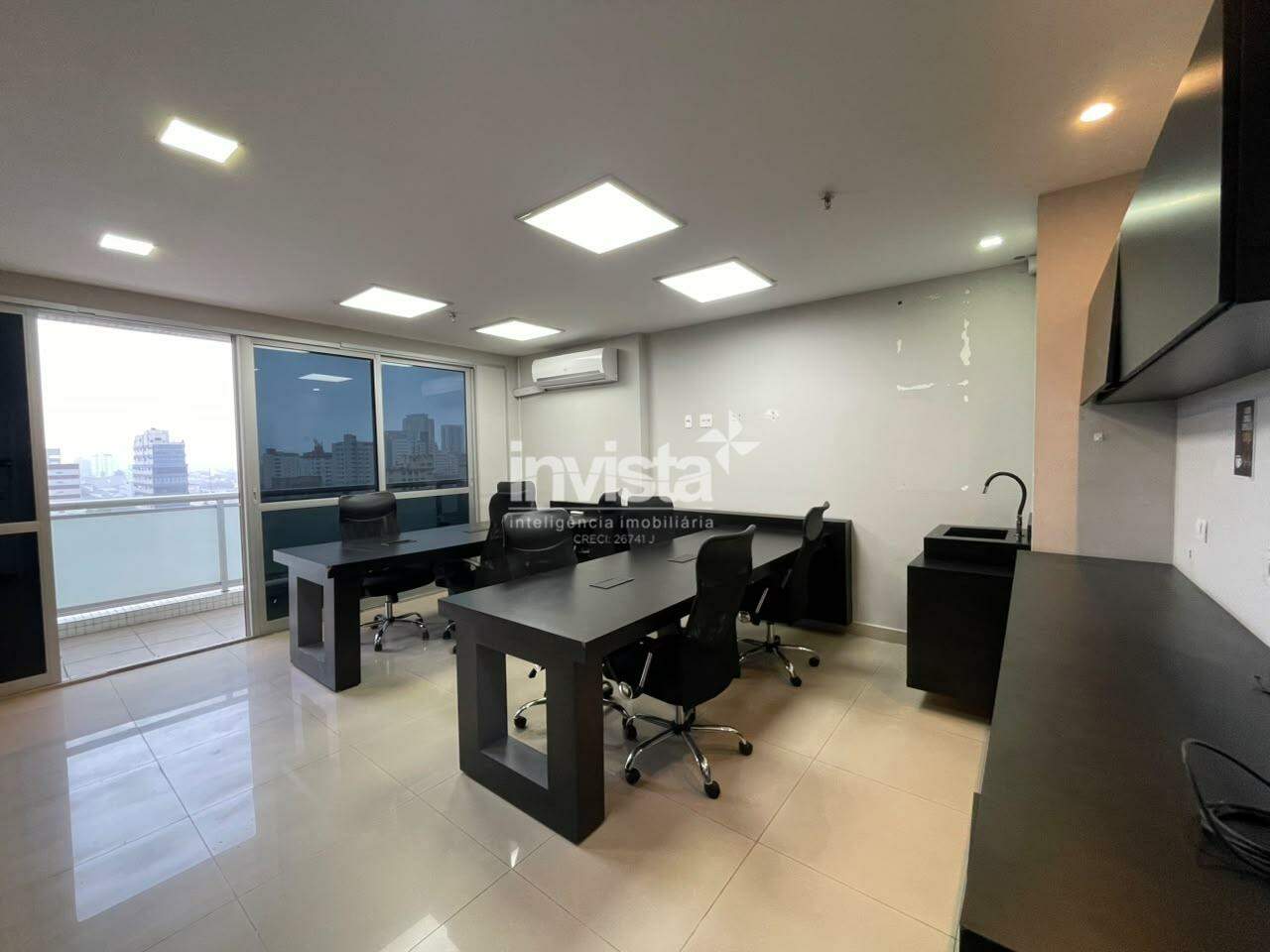 SALA COMERCIAL MOBILIADA NO BAIRRO DO GONZAGA - Santos