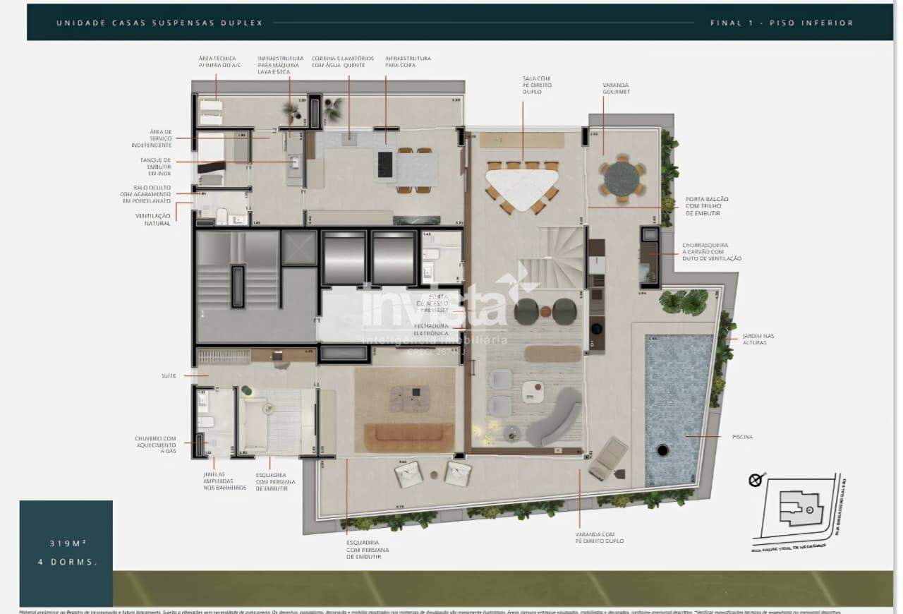 Apartamento Duplex &agrave; venda no bairro Ponta da Praia - Santos