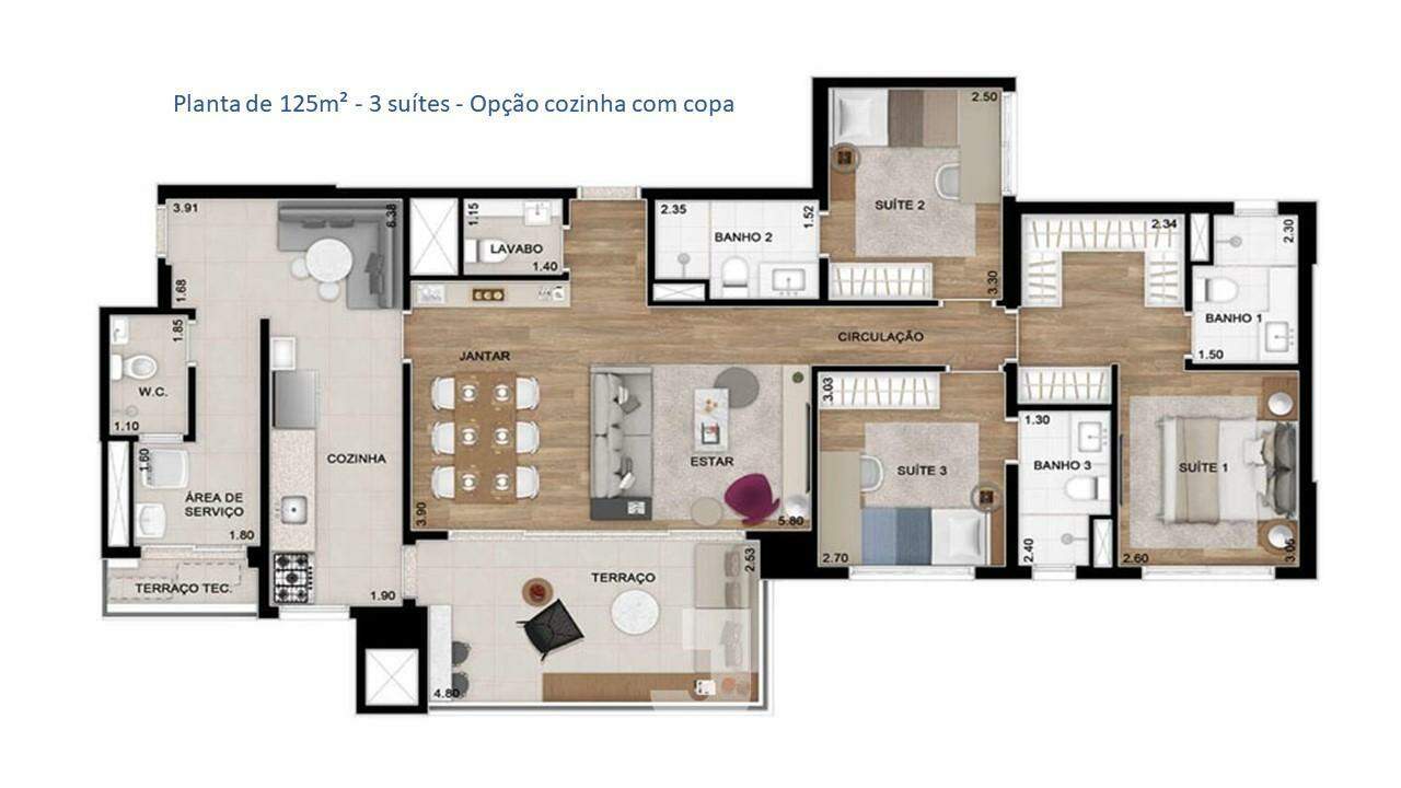 Apartamento à venda com 3 quartos, 125m² - Foto 44